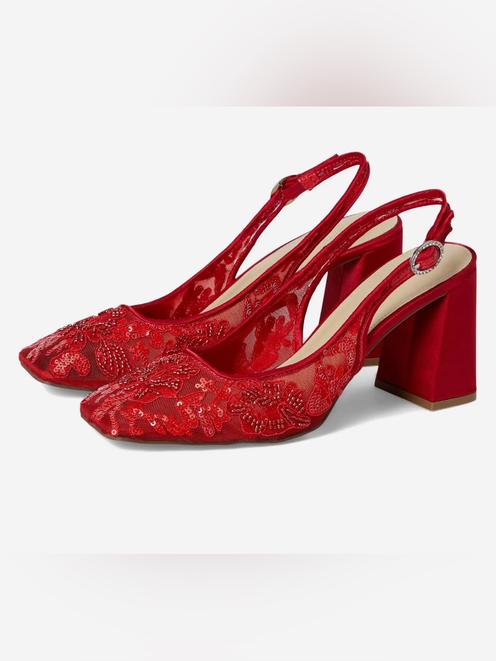 Blue By Betsey Johnson Ninah Mesh Embellished Slingback Pumps